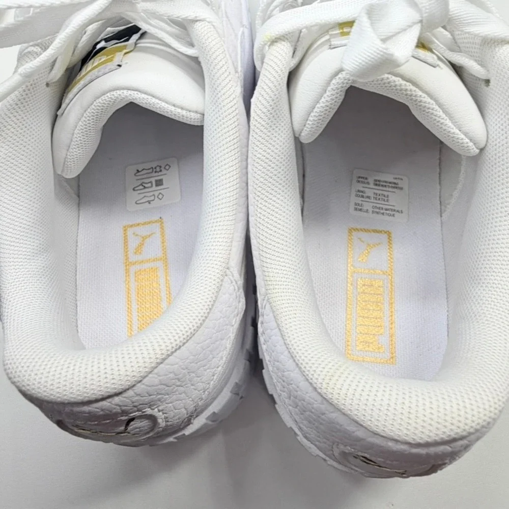 Puma Cali Wedge Women 7 White Platform Sneakers 373438-01 Chunky Fashion Shoes - Picture 6 of 9